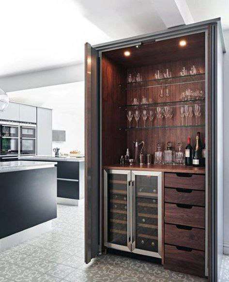 Modern wine cabinet at home 